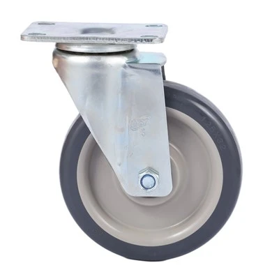 Grijze PU zwenkwielen 5 inch